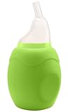 primamma Nasensauger, manueller Baby Sekretsauger, Nasenschleimentferner für Kleinkinder, Rotzsauger für verstopfte Nasen, weicher Saugkopf für aus Silikon, apfelgrün