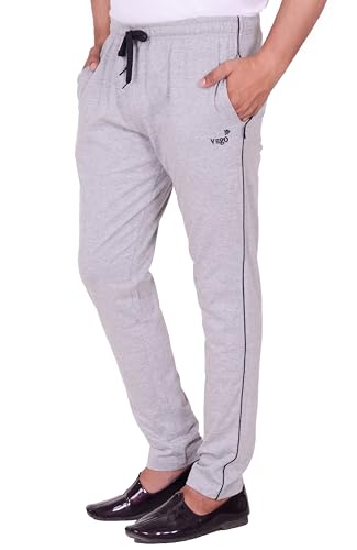 VEGO Men's Regular Fit Pure Cotton Black Plus Size Lower/Track Pants