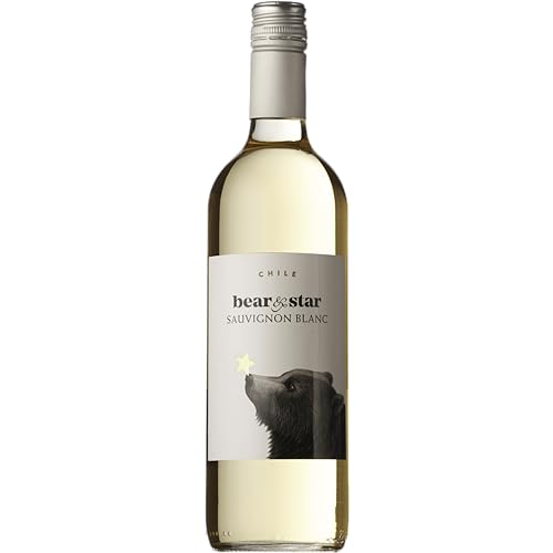 Bear & Star Sauvignon Blanc 75cl, 11% ABV – Crisp Chilean White Wine - Fresh Citrus & Tropical Fruit Character for Aperitif & Seafood Pairing