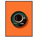 XINBAO Póster vintage de café expreso de mediados de siglo, impresión artística, para oficina, cocina, baño, bar, tienda, lienzo decorativo de pared, 21 x 30 cm, sin marco.