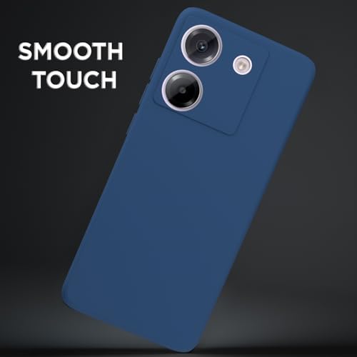 Image of Outlouders Back Cover for Poco M7 Pro 5G | Camera Protection | Durable Soft Matte Silicone Bumper Case (Blue)