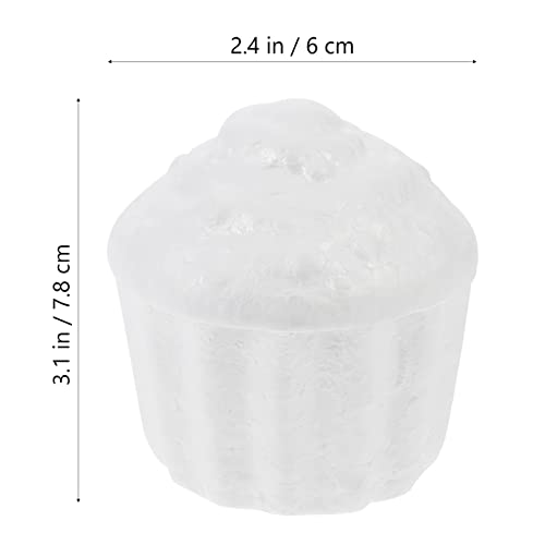 ABOOFAN 12pcs Fake Cake White Foam Cake Shape Polystyrene Foam Cupcake Model Cupcake Round for Christmas Wedding Display Window 7.8cm - Image 2