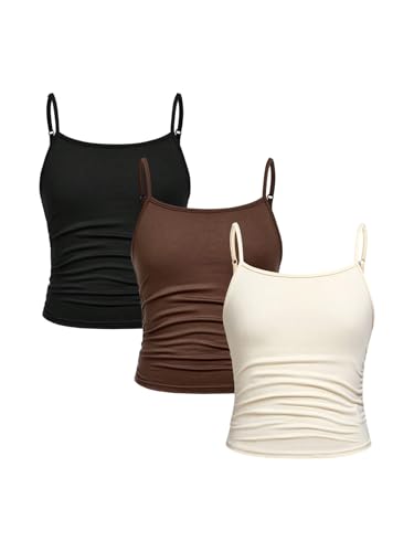 Image of SOLY HUX Girl's 3 Packs Spaghetti Strap Tank Top Cute Teen Tops | Girls Camisole, Shirts for Teen Girls, Cute Clothes for Girls 10-12