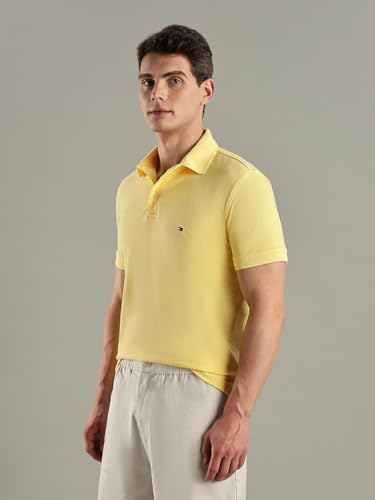 Image of Solid Slim-Fit Cotton Polo T-Shirt
