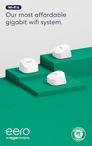 Image of Amazon eero 6+ mesh wifi system - Supports internet plans up to a Gigabit, Coverage up to 4,500 sq. ft., Connect 75+ devices, 3-pack