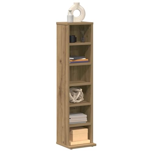 CD Storage Tower Rack, Media Storage Cabinet CD Shelf Artisan Oak 21x20x88 cm Engineered Wood