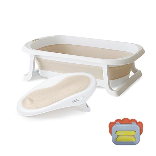 Bañera Plegable Bebé - Asiento Bañera Bebé Con Patas Plegables - Con Termómetro - Soporte...
