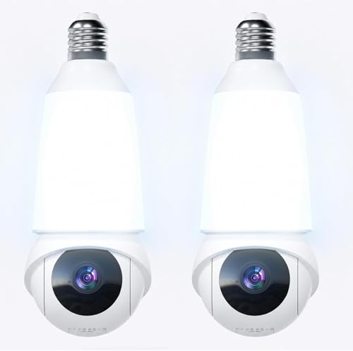 Image of Light Bulb Security Camera, 5G&2.4GHz WiFi Light Bulb Cameras Wireless Outdoor Indoor, 2 in 1 Lightbulb Camera for Home Security, 2K HD Color Night Vision, AI Motion Detection (5G & 2.4G - 2Pack)