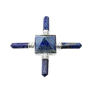 ShubhanjaliLapis Lazuli Energy Generator,Healing Crystals Energy Generator, 4 Point Blue Lapis Lazuli Crystal Energy Generator, Pyramid Energy Generator,Energy Generator Tool with Pyramid