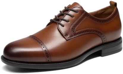 Bruno Marc Men's Brogue Cap Toe Oxfords Leather Dress Shoes