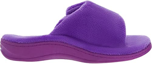 Image of WHITIN Women's Adjustable House Slippers Arch Support Orthotic Shoes for Plantar Fasciitis, Purple, 8