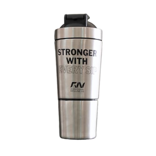 Revolutionary Wellness Stainless Steel Sliver Shaker with Compartment Bottle - 600ml for Protein Shake 100% Leakproof | Free RW Plant Protein Drink Mix (STEEL/SILVER/COMPARTMENT) (B0CNSXTX3Z) Amazon Price History, Amazon Price Tracker