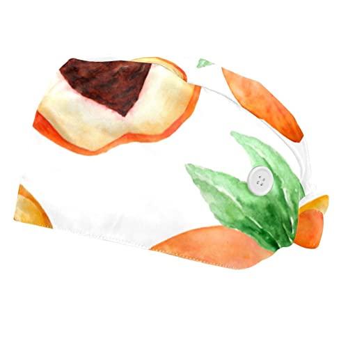 Couvre-chef unisexe pêches à l'orange bonnet de travail anti-cheveux professionnels 2 unités