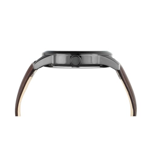 Image of GUESS Round 47mm Gunmetal Dial Analog Men Watch - U1408G3M