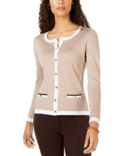Karen S Petite Contrast Trim Cardigan