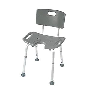 Identités Douchestoel voor badkamer, met geïntegreerde handgrepen, grijs