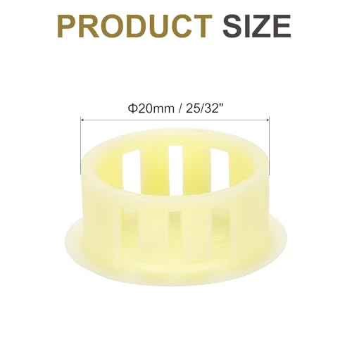Image of MECCANIXITY 64PCS 20mm(25 /32 inch) Beige Plastic Hole Plugs, Flush Type Panel Hole Plugs Insert End Caps for Locking Hole Tubes Furniture Cabinet