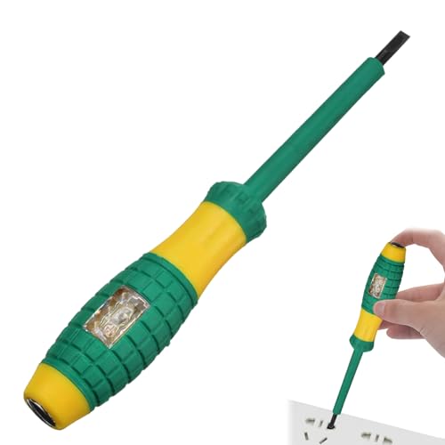 Electrical Screwdriver, Electrical Voltage Tester Pen for 220V Circuits, Electric Power Tester Pen with Plain Slot Blade, Insulated Handle, Test Screwdriver with Voltage Test Power Detector Probe