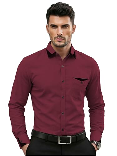 Image of TAGDO Men's Full Sleeve Shirt | Pocket Design and Spread Collar Shirt for Man (2054)