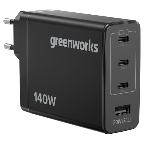Greenworks Chargeur Rapide PPS USB-C 140 W ,Garantie 3 Ans,AP140EA