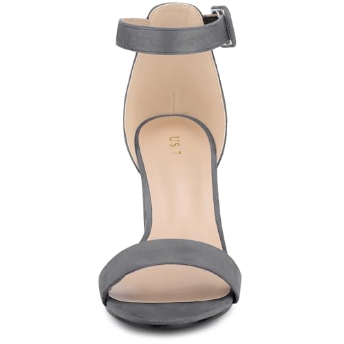 Image of Allegra K Women's Open Toe Chunky High Heel Buckle Ankle Strap Sandals