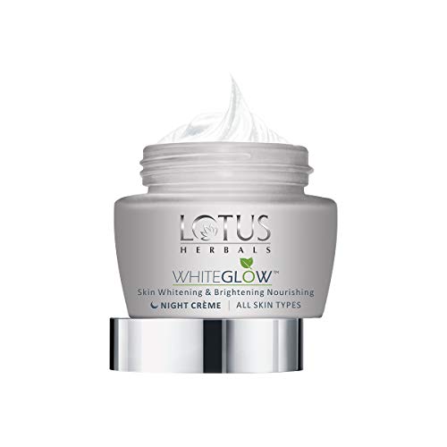 Image of Lotus Herbals Whiteglow Skin Whitening & Brightening Gel Cream, SPF-25, 40g & White Glow Skin Whitening & Brightening Nourishing Night Creme, 60g (Pack of 1)