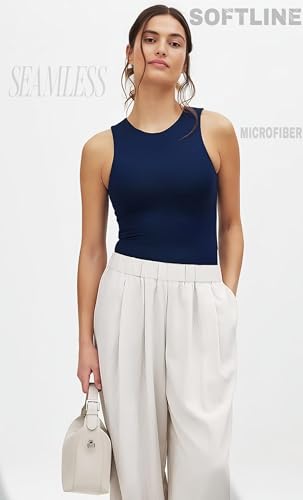 Image of SIGHTBOMB Ultra Soft Round Neck Double Folded Medium Compression Seamless Feather Touch Active WEAR /Casual WEAR Spaghetti SOFTLINE TOP for Women