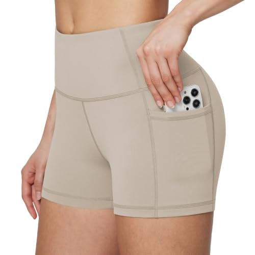 Image of baleaf Women's High Waist Biker Shorts with 3 Pockets