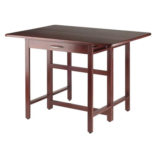 Winsome Taylor Drop Leaf Table with Wide Drawer, for Dining Room, 29", Walnut
