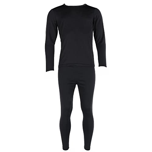 Polar Extreme Men's Brushed Base Layer Thermal Set, Medium, Black