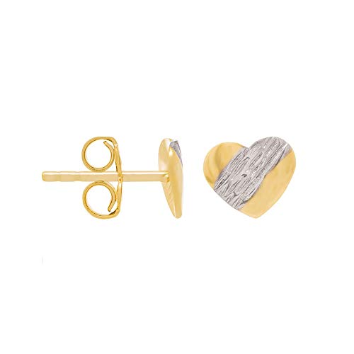 Brinco Rommanel Banhado Ouro Coração Com Rhodium Adulto/Infantil 520240