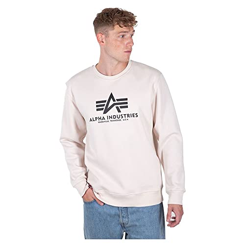 Alpha Industries Basic Sweater Sweatshirt für Herren Jet Stream White – Ansicht 4