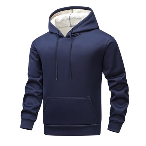 Cambkatl Men's Fleece Lined Basic Hoodies Winter Warm Long Sleeve Pullovers Outdoor Casual Sweatshirt with Pocket