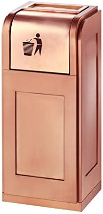 trashcan Rectangular Metal Belt Ashtray in/Outdoor Dustbins Hotel Office Home Trash Can Waste Recycling Compost Paper Storage Bins Gallon (Color : Rose Gold, Size : 10.2428.96inchs)