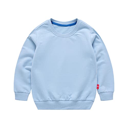 Unisex Toddler Kids Long Sleeve Thin Pullover Sweatshirt Boys Girls Cotton Crewneck Solid Sport T-Shirt Tops Blouse