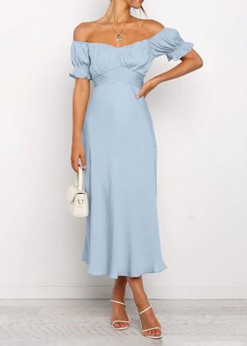 Image of KIRUNDO Women's Satin Summer Wedding Guest Cocktail Dress