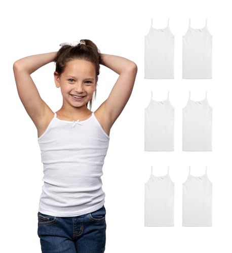 Image of Valair Candyland Girls' 2 or 6-Pack 100% Cotton Spaghetti Straps Tank Top Undershirt Cami Set