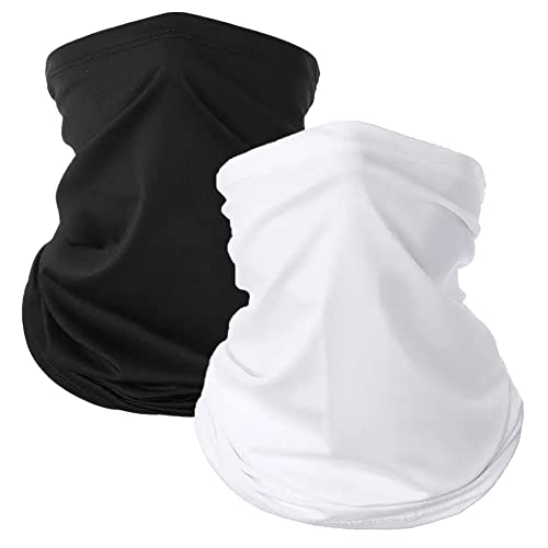 T Tersely 2 Pack Breathable Cooling Neck Gaiters, Ice Silk Face Shield Scarf, Multifunctional Headwear Bandana Face Cover,UV Protection Headband Scarf,Reusable Stretchy Balaclava