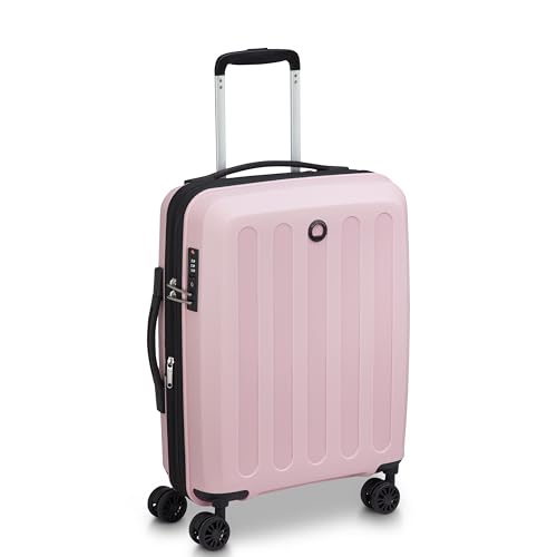 Image of DELSEY PARIS Unlock 55 CM Small Cabin Polypropylene 8 Wheels Pink and Expandable Hard-Sided with Global Warranty 2 Years Trolley Bag /Suitcase /Luggage /Lightweight