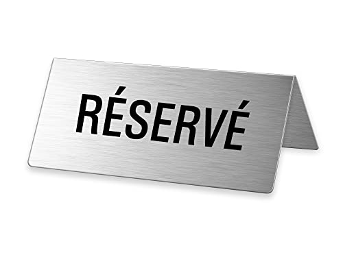Chevalets de Table en Acier inox | 85x40 mm | Réservé | Lot de 5 | No.2686