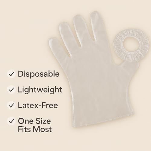 Image of Adbeni Disposable Transparent Gloves 100 Pcs & Shower Caps 50 Pcs | Waterproof, Latex-Free | For Hair Coloring, Food Handling, Cleaning, Bathing, Kitchen & Salon | One Size Fits Most
