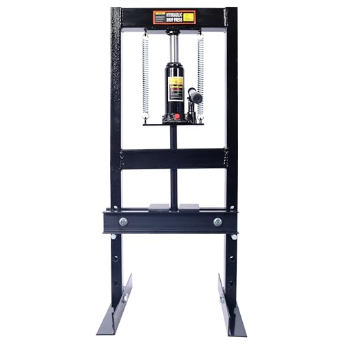 6-Ton Hydraulic Shop Press,H-Frame Floor Mount Hydraulic Press,for Car Repair and Garage,Bending,Straightening,Pressing Parts,Installing Bearings,U-Joints,Bushings,Ball Joints & Pulleys,Black