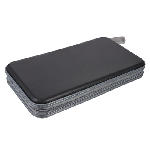 PLAFOPE Estuche para Guardar CD y DVD 80 Discos Capacidad Gran Almacenamiento Portátil Negro Protección contra Humedad Uso en Coche y Viajes Hogar