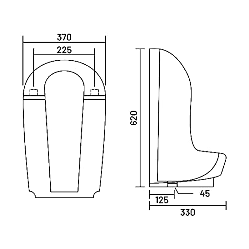 Image of Ceramic White Urinal for Bathroom | 12.99 x 14.56 x 24.40 Inch | WT-Large Urinal