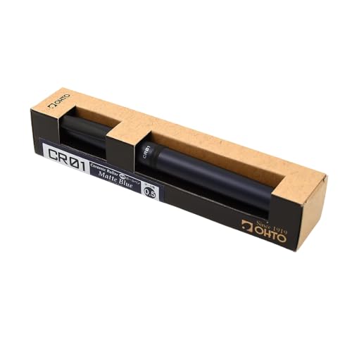 Image of OHTO CR01 Ceramic Rollerball Pen 0.7 mm | Blue Ink Medium Tip Writing Pen | Matte Blue Body | Smooth Japanese Roller Pen for Office, Journaling, Study | Made in Japan