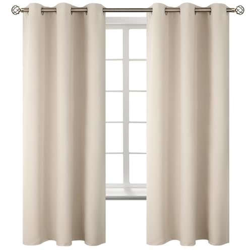 BGment Champagne Curtains 63 Inch Long - Wedding & Party Backdrop Drapes Elegant Room Darkening Thermal Insulated Window Treatments for Birthday Home Decor, Set of 2 Panels, 42 x 63 Inch
