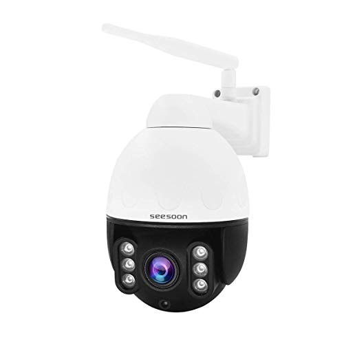Outdoor WiFi PTZ 5X Optical Zoom IP 2MP Camera for Security Surveillance with Built-in Two Way Audios Support 128Gb SD Card Slot,IP66 Waterproof,IR Night Vision,RTSP and E-Mail Push Alerts