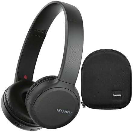 Sony WH-CH510 Wireless On-Ear Headphones, Black (WHCH510/B) with Knox Gear Hard-Shell Case Bundle (2 Items)
