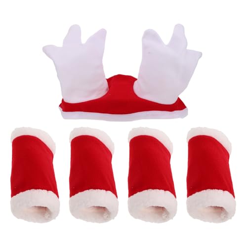 Costume de cheval de Noël DOITOOL avec bonnet et guêtres pour fêtes