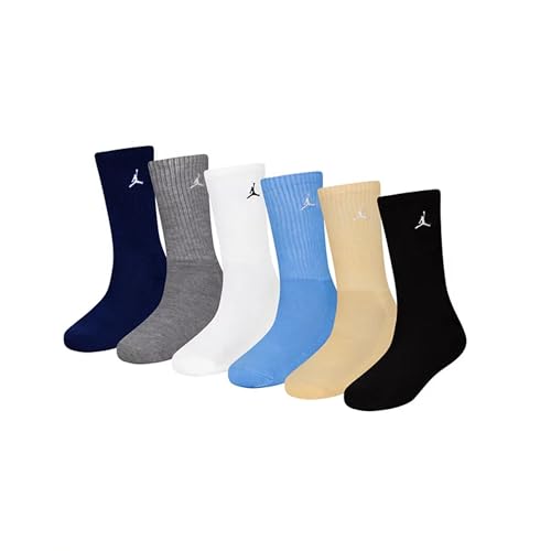 AIR JORDAN 6-pack Kids' Crew Socks, 5Y-7Y/9-11 (Sock Size)